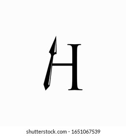 logo arrow with letter h vector design