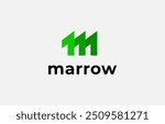 Logo Arrow and Letter M, Template creative design fintech, technology, arrow, growth and increase symbols icon. Editable file