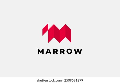 Seta de logotipo e letra M, Modelo design criativo fintech, tecnologia, seta, crescimento e aumentar ícone de símbolos. Arquivo editável