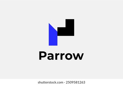 Logo Arrow and Letter P, Template creative design fintech, technology, arrow, growth and increase symbols icon. Editable file