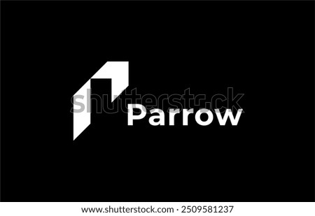 Logo Arrow and Letter P, Template creative design fintech, technology, arrow, growth and increase symbols icon. Editable file