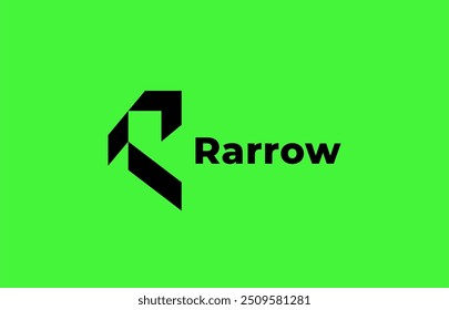 Logo Arrow and Letter R, Template creative design fintech, technology, arrow, growth and increase symbols icon. Editable file