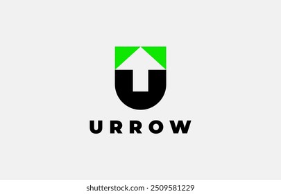 Logo Arrow and Letter U, Template creative design fintech, technology, arrow, growth and increase symbols icon. Editable file