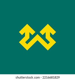 logo arrow letter W. a combination of the letter W with an arrow pointing up.