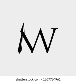 logo arrow with letter w vector design