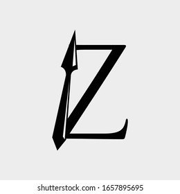 logo arrow with letter z vector design