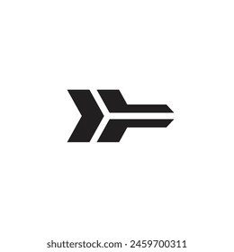 Logo flecha minimalista con fondo en blanco