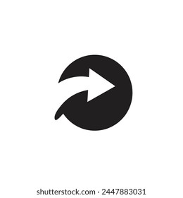 Logo arrow minimalist circle with blank background