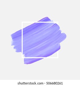 Logo art abstract background brush painted texture design acrylic stroke poster illustration vector over square frame. Perfect design for headline, logo and sale banner. 