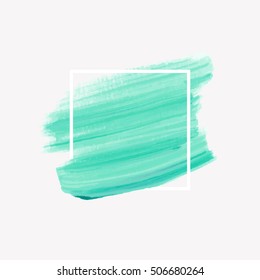 Logo art abstract background brush painted texture design acrylic stroke poster illustration vector over square frame. Perfect design for headline, logo and sale banner. 