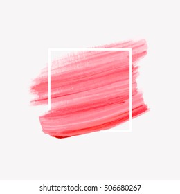 Logo art abstract background brush painted texture design acrylic stroke poster illustration vector over square frame. Perfect design for headline, logo and sale banner. 