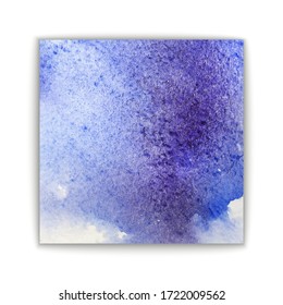 Logo art abstract brush painted blue watercolor background isolated vector illustration. Acrylic stroke backdrop.