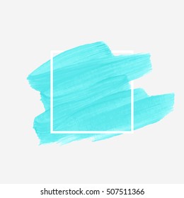 Logo art abstract brush painted watercolor textured background illustration vector over square frame. Acrylic stroke poster background. Perfect design for headline, logo and sale banner. 