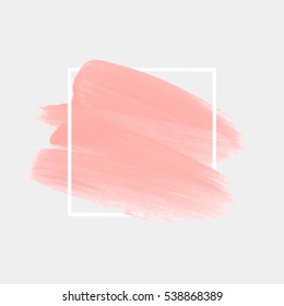 Logo Art Abstract Brush Painted Watercolor Background Isolated Vector Illustration.  Acrylic Stroke Backdrop. Base Makeup.