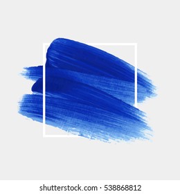 Logo art abstract brush painted watercolor background isolated vector illustration.  Acrylic stroke backdrop.