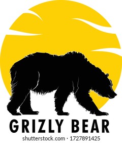 Logo art of animal, Grizzly bear vector image, Conceptual silhouette for icon