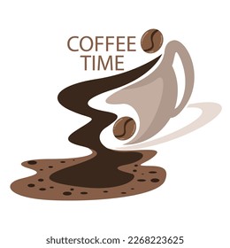 logo art background coffee time