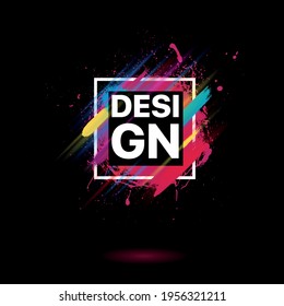 Logo art brush paint vector. Original grunge brush art paint abstract texture background design acrylic stroke poster vector illustration. Perfect watercolor design for headline, logo and banner.