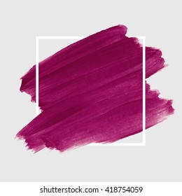 Vector de pincel de arte con logotipo. Diseño de fondo de textura abstracta de pintura de brocha original de pincel acrílico ilustración vectorial de afiche de trazo acrílico. Diseño de acuarela perfecto para titular, logotipo y banner.