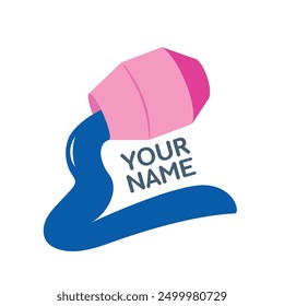 Logo of art, creative and paint bucket for design, element, illustration, icon, construction and transportation