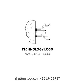 Logo Artificial intelligence line icon ,outline icon , AI Technology logo  virtual assistant , generative Ai ,Robotic data science ,vector eps 10
