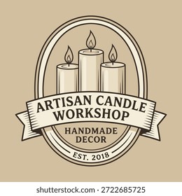 Logotipo para uma oficina de velas artesanais especializada em decoração artesanal, criada em 2018.