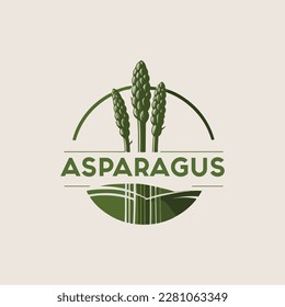 logo for asparagus farm, vector minimalistic and modern