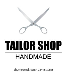 Logo atelier tailoring. Black and white vector isolated logo on a white background.