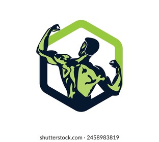 Logotipo atlético bueno para gimnasio de fitness o cualquier educación o diseño de entrenamiento logo, bueno para el diseño elemental.