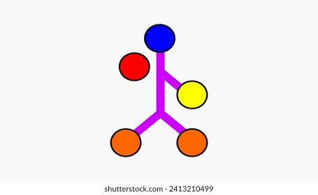 El logo es atractivo con una forma que representa la libertad con el arte abstracto, la plantilla de diseño de iconos, signo de éxito, símbolo de avance juntos. Identidad de marca
