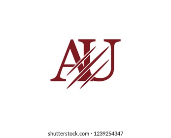 the logo of the AU letter with the style of scratching the incision