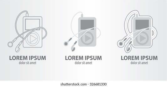 Logo audio player, contour logo, stroke logo