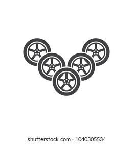 Logo of auto parts company. Car wheel. Illustration on white background for design