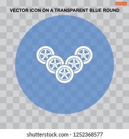 Logo of auto parts company. Car wheel. Illustration on white background for design