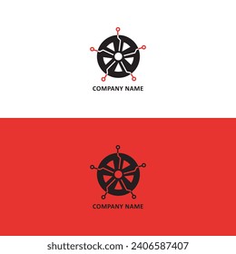 Logo for automotive technology company | Automobile Logo in Royal Red and Black Color | Tire Logo