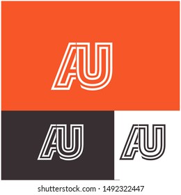 Logo AU,U, UA,A design template. Logo modern for your business