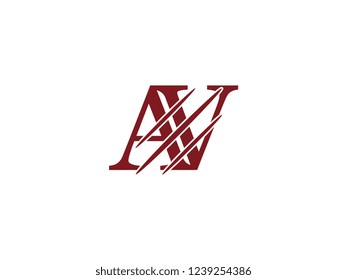 the logo of the AV letter with the style of scratching the incision
