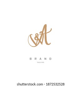 logo aw, wa. luxurious gold in color, with elegant lines
