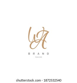 logo aw, wa. luxurious gold in color, with elegant lines