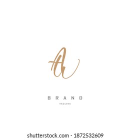 logo aw, wa. luxurious gold in color, with elegant lines