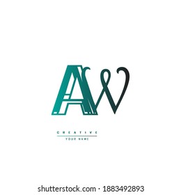 logo aw, wa. logo made with abstract lines to bring out the uniqueness of the logo
