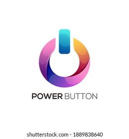Logo Awesome Power Button colorful Gradient Vector Design