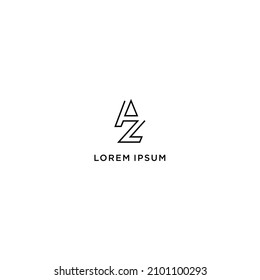 Logo Az - minimalist AZ - Line Az - Simple logo, monochrome illustration