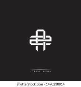Logo AZ A Z ZA initial monogram locked style with black and white colors