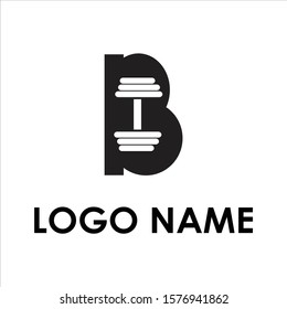 Logo B barbells negative illustration 