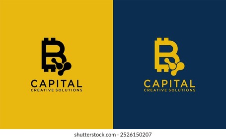 Logo b bitcoin modern business identity corporate LLC