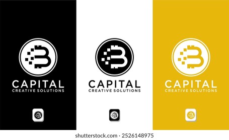 Logo b bitcoin modern capital luxury brand