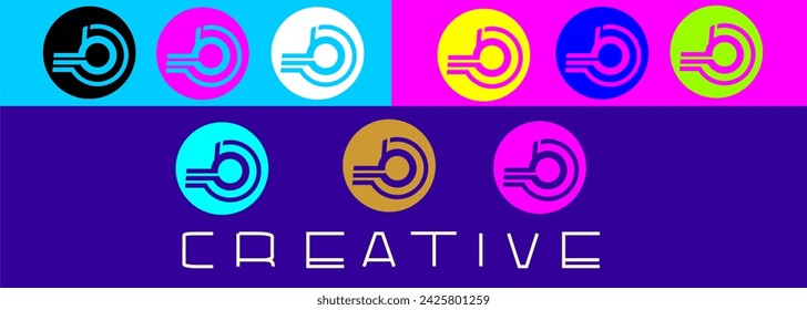 Logo b circle identity monogram colorful abstract creative design elegant icon vector template