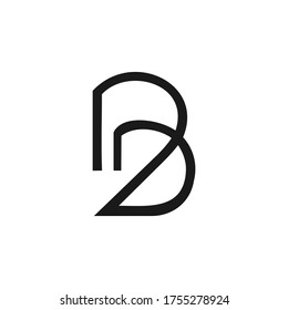 logo b d línea abstracta concepto gráfico simple arte