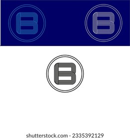 Logo B element line identity pillar icon vector template